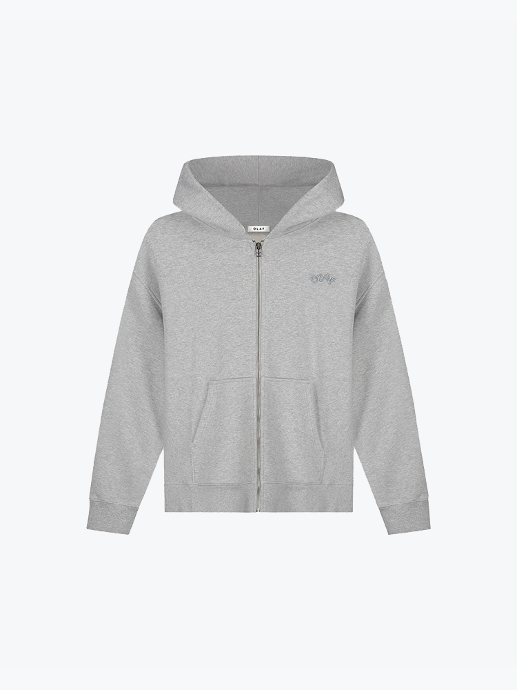 OLAF Olaf - Signature Zip Hoodie Heather Grey - Vesten - Heren Grijs Vesten