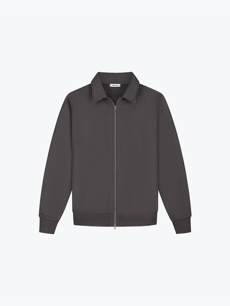 OLAF Olaf - Essential Zip Up Polo Charcoal - Truien - Heren Grijs Truien