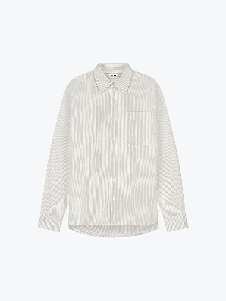 OLAF Olaf - Oversized Stripe Oxford Shirt Treehouse - Overhemden - Heren Groen Overhemden