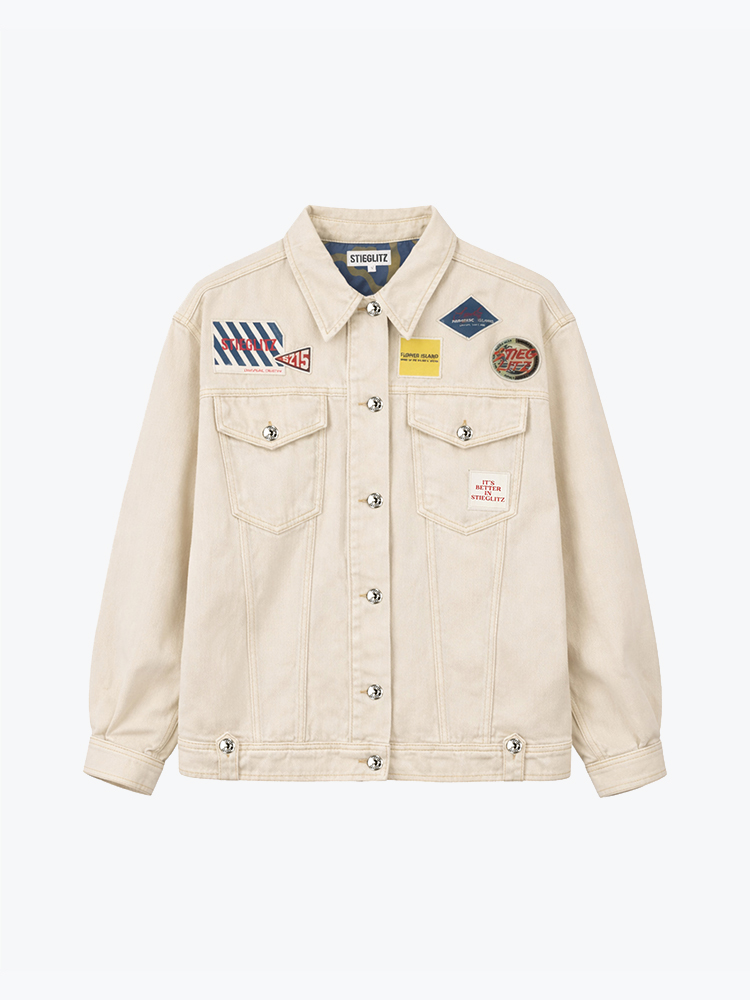 Stieglitz Stieglitz - Taigo Denim Jacket Beige - Jassen - Dames Beige Jassen
