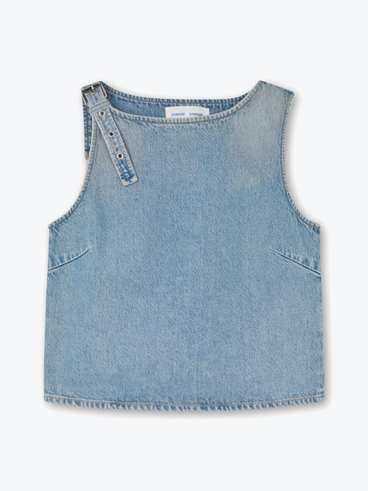 Samsoe Samsoe Samsoe Samsoe - Samolly Top 15769 River - T-Shirts - Dames Blauw T-shirts