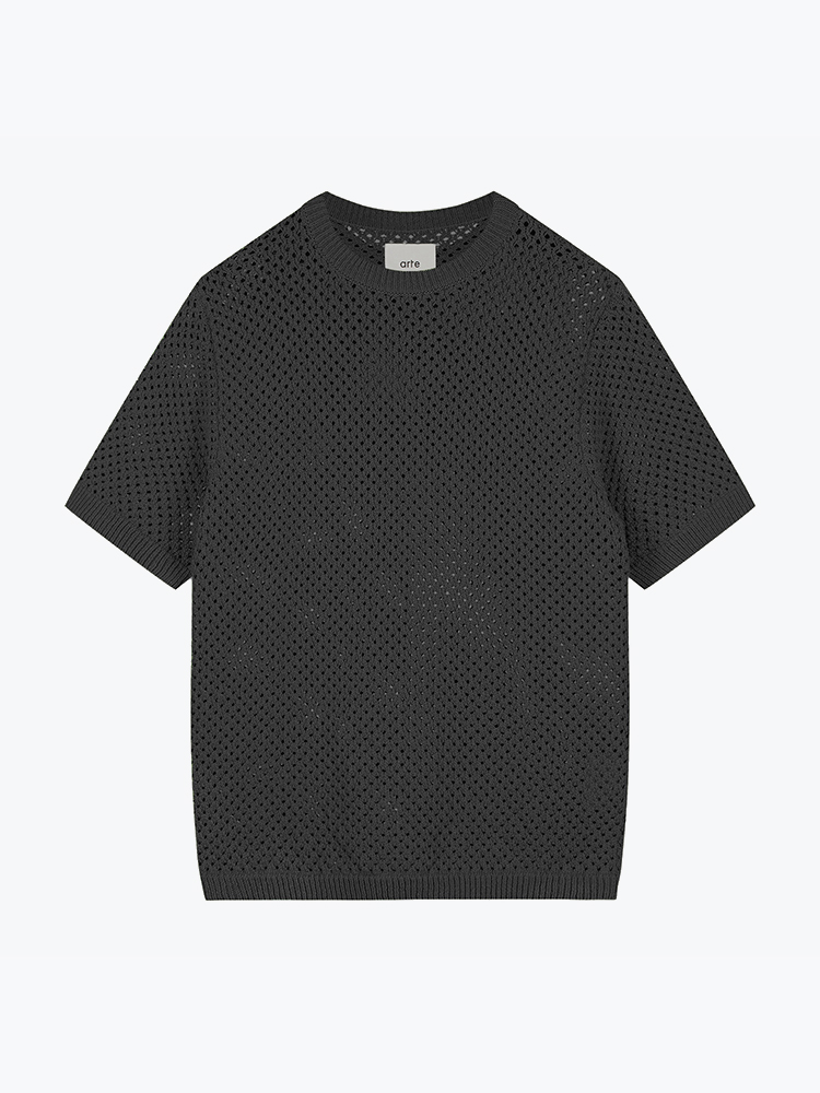 Arte Antwerp Arte Antwerp - Crochet T-shirt Black - T-Shirts - Heren Zwart T-Shirts