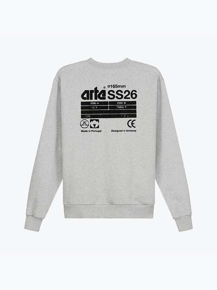 Arte Antwerp Arte Antwerp - Back SS26 Crewneck Grey - Truien - Heren Grijs Truien