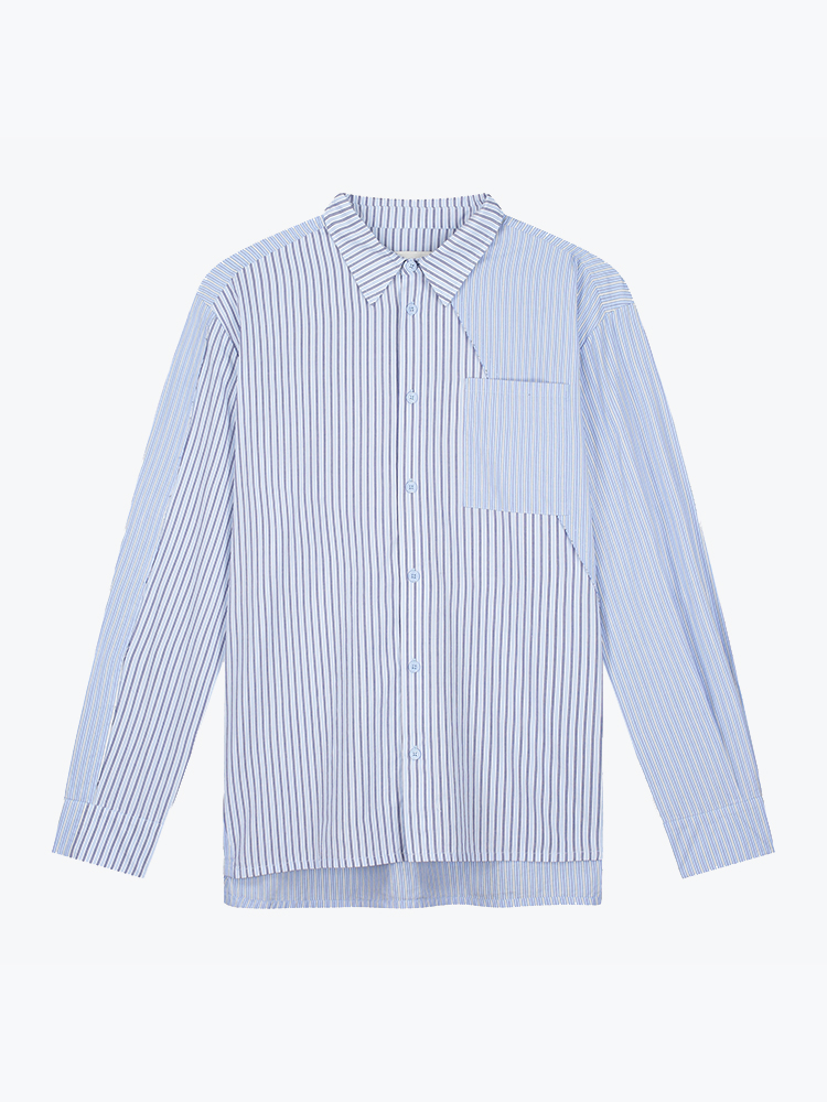 Arte Antwerp Arte Antwerp - Assimetrical Long Shirt Striped - Overhemden - Heren Multi Overhemden
