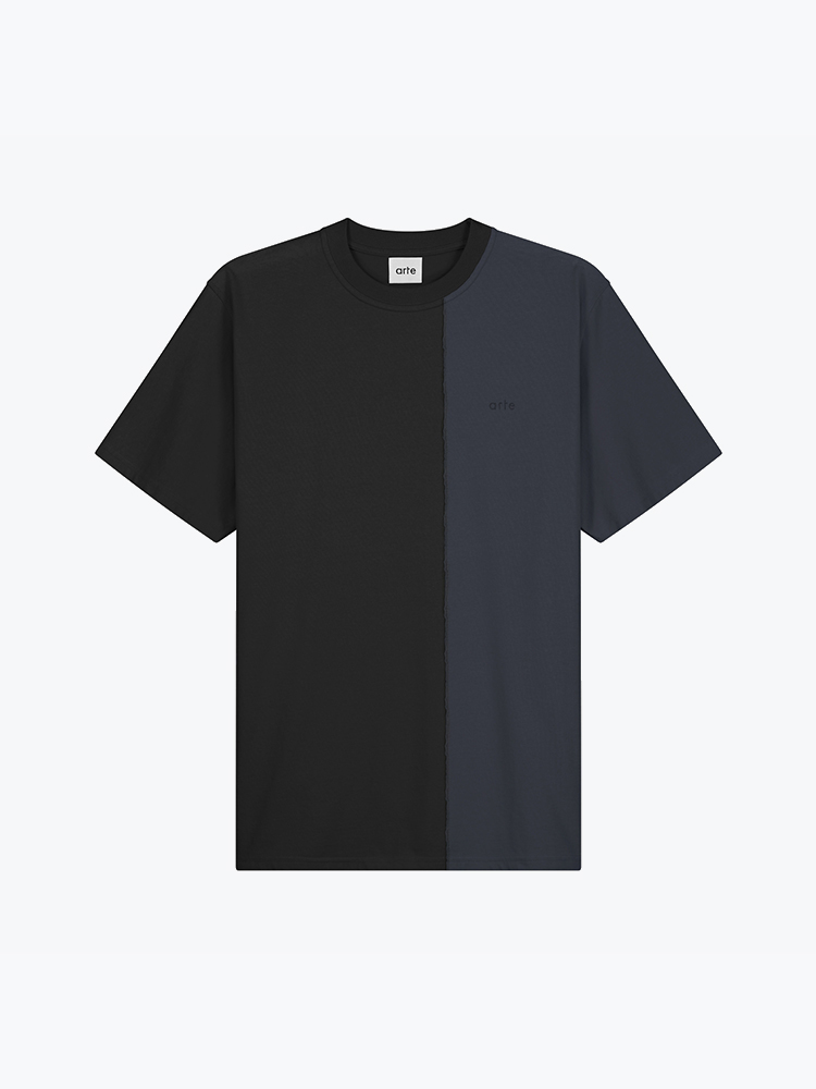 Arte Antwerp Arte Antwerp - Duo Colour T-shirt Navy/black - T-Shirts - Heren Blauw T-Shirts