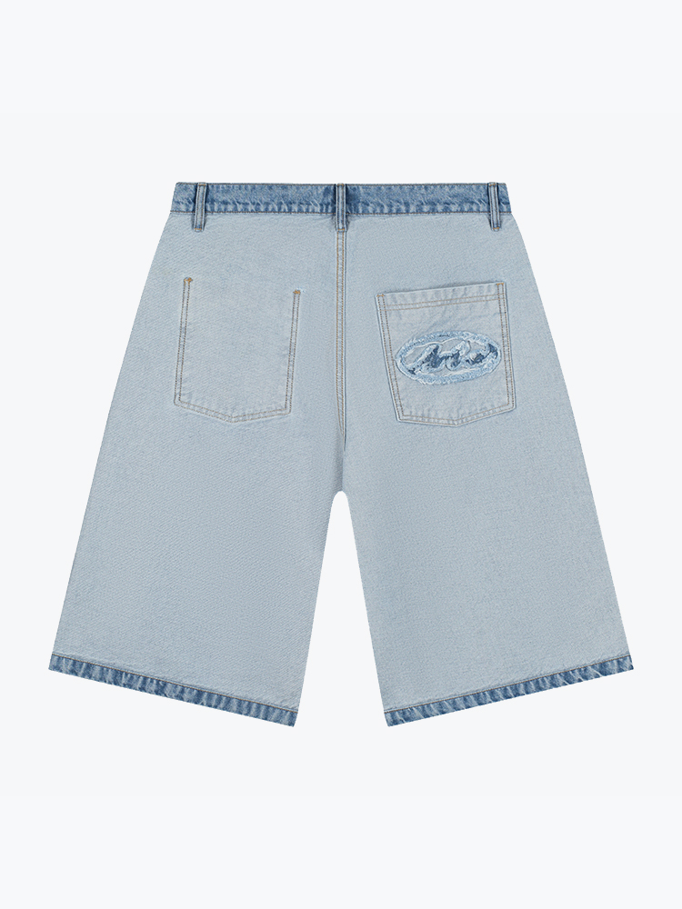 Arte Antwerp Arte Antwerp - Denim Inside/out Shorts Denim Bleach - Shorts - Heren Blauw Shorts