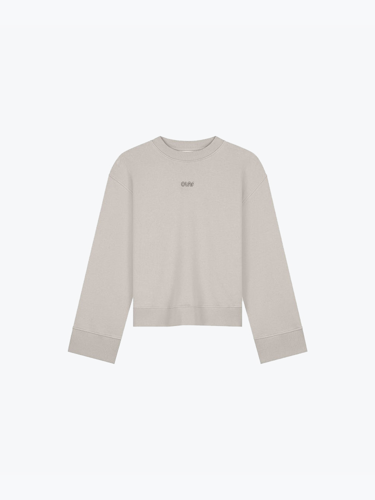 OLAF Olaf - Wmn Retro Logo Crewneck Cement - Truien - Dames Grijs Truien