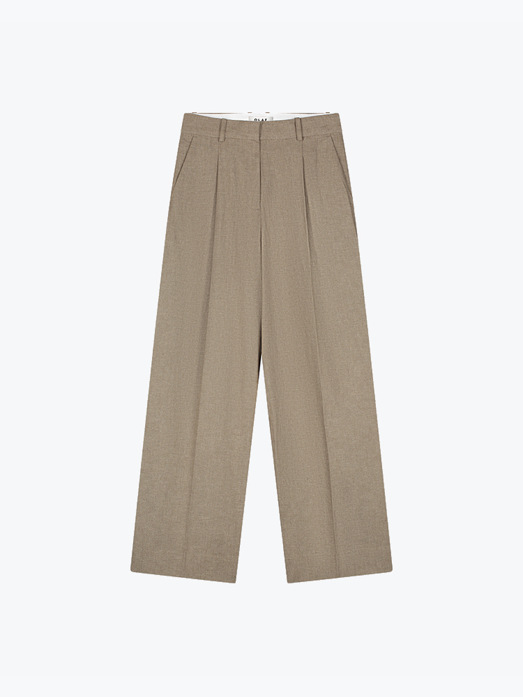 OLAF Olaf - Linen Tailored Trousers Taupe - Broeken - Dames Beige Broeken