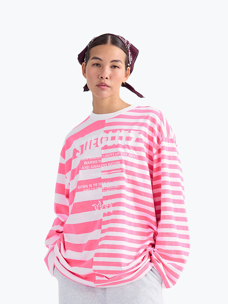 Stieglitz Stieglitz - Tacito Wide Skate Longsleeve Pink - T-Shirts - Dames Roze T-shirts