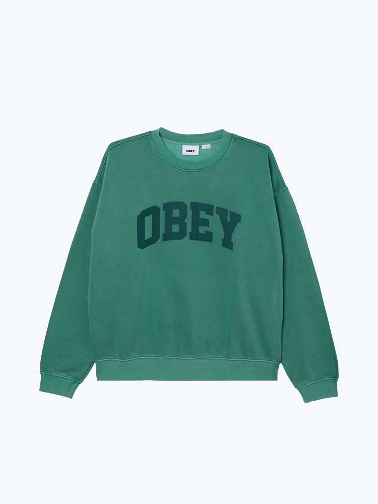Obey Obey - Collegiate Pigment Crew Pigment Rainforest - Truien - Heren Groen Truien