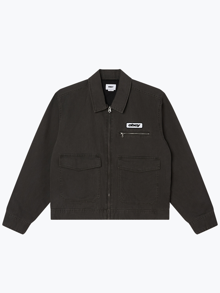 Obey Obey - Obey Walter Work Jacket Black Faded Wash - Jassen - Heren Zwart Jassen