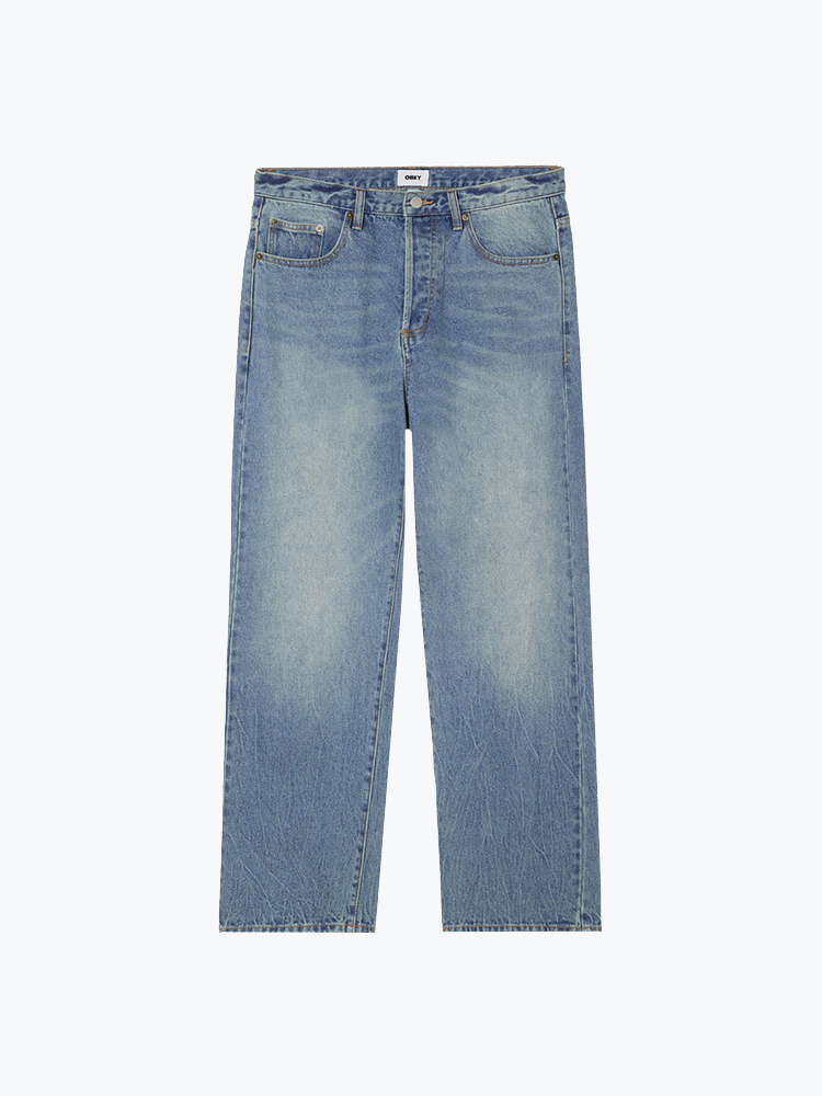 Obey Obey - Boxcar Straight Leg Denim Heavy Vintage Indigo - Jeans - Heren Blauw Jeans