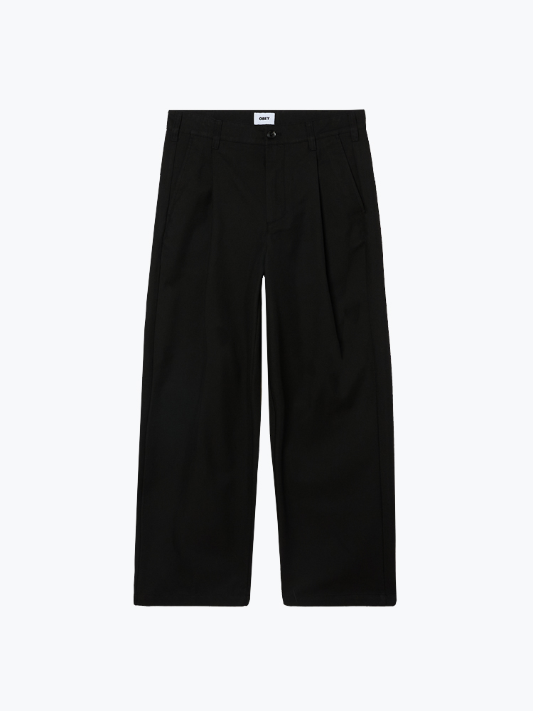 Obey Obey - Dean Pleated Pant Black - Broeken - Heren Zwart Broeken