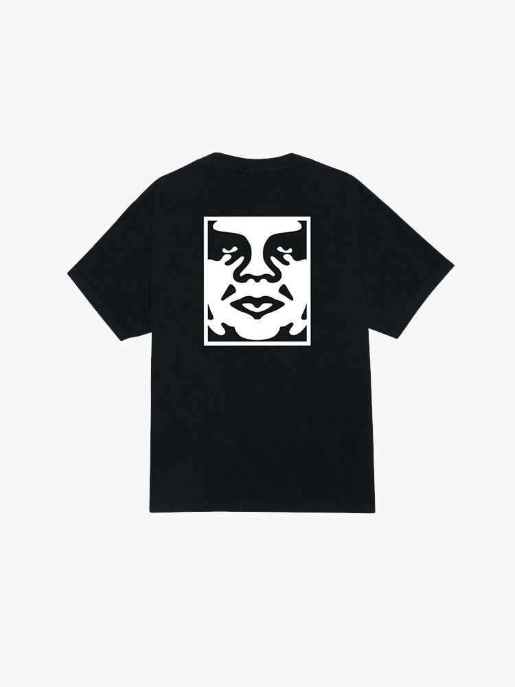 Obey Obey - Obey Bold Icon Face Pigment Dusty Black - T-Shirts - Heren Zwart T-Shirts