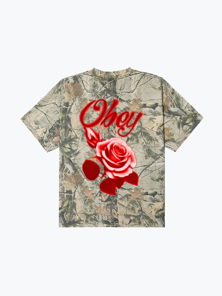 Obey Obey - Obey Airbrushed Rose Leaf Camo - T-Shirts - Heren Camo T-Shirts