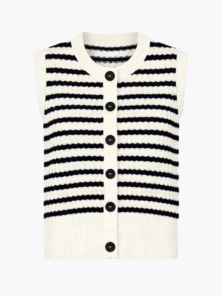 Modström Modstrom - Ulvamd stripe top Navy/White stripe - T-Shirts - Dames Wit T-shirts