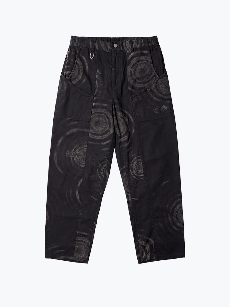Purple Mountain Observatory Purple Mountain Observatory - Atlas Pant - Oscillations Black All Over Print - Broeken - Heren Zwart Broeken