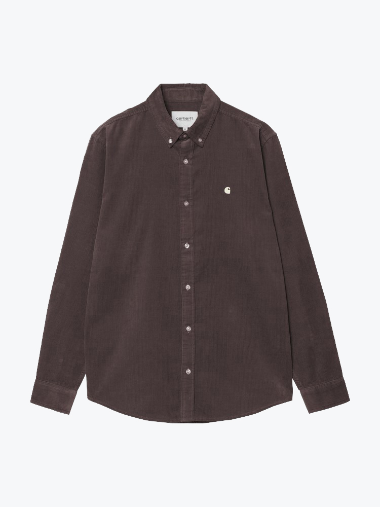 Carhartt WIP Carhartt WIP - L/S Madison Fine Cord Shirt Shale / Wax - Overhemden - Heren Groen Overhemden