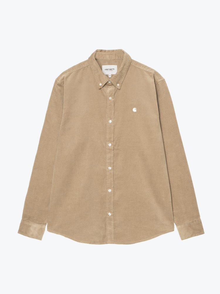Carhartt WIP Carhartt WIP - L/S Madison Fine Cord Shirt Iroko / Wax - Overhemden - Heren Bruin Overhemden