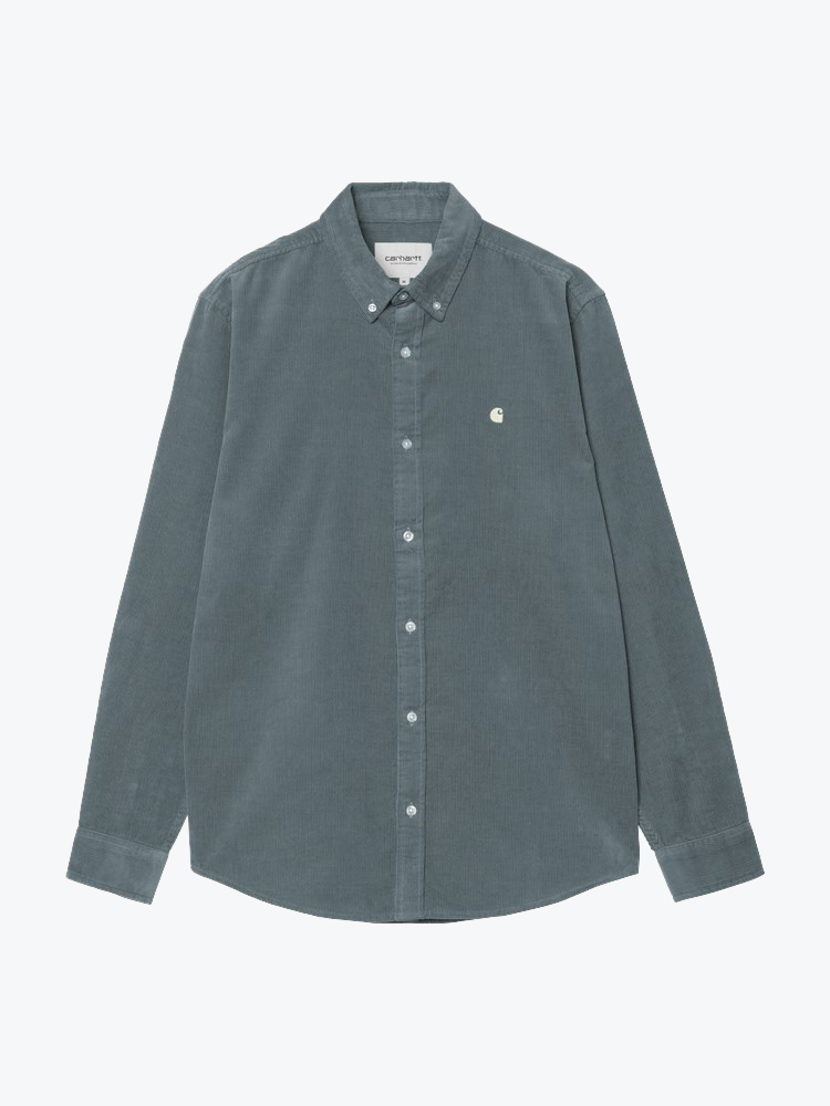 Carhartt WIP Carhartt WIP - L/S Madison Fine Cord Shirt Cozy Blue / Wax - Overhemden - Heren Blauw Overhemden