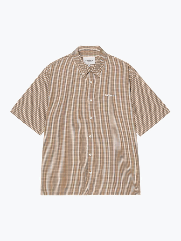 Carhartt WIP Carhartt WIP - S/S Groff Shirt Groff Check, Hamilton Brown - Overhemden - Heren Multi Overhemden