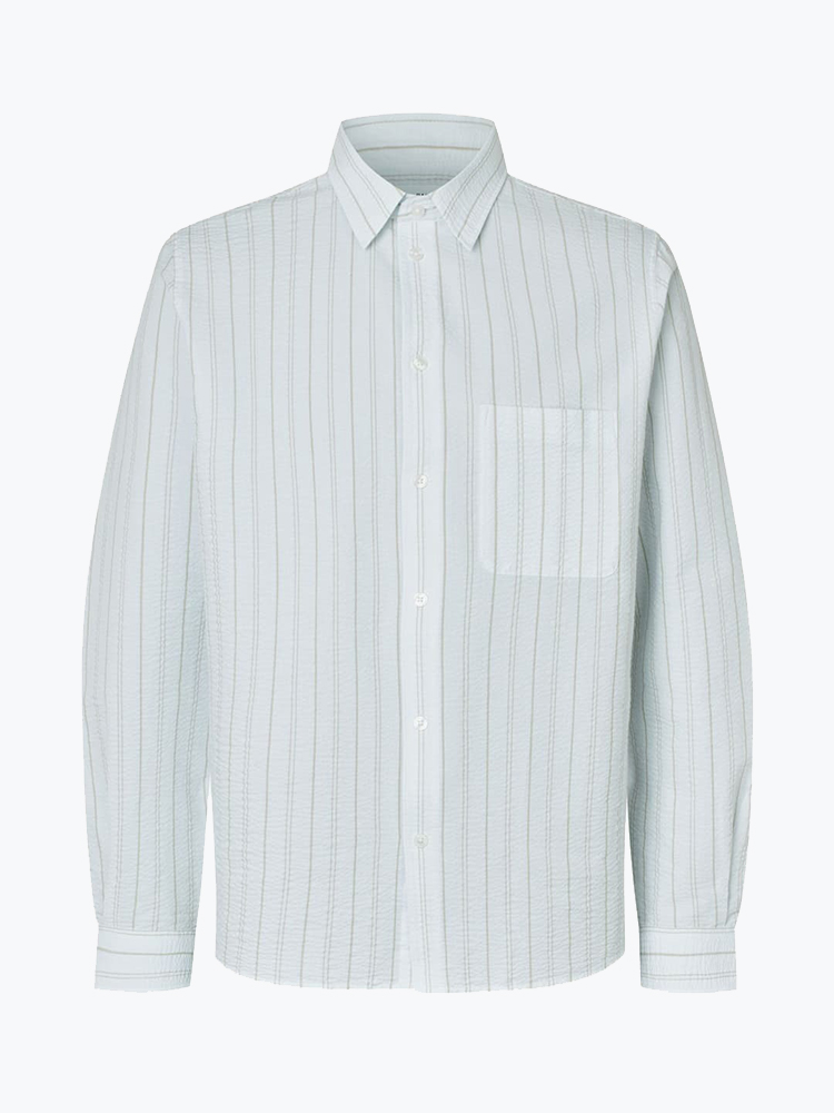 Samsoe Samsoe Samsoe Samsoe - Saryan J Shirt Skywriting St. - Overhemden - Heren Blauw Overhemden
