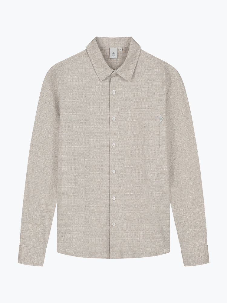 Law Of The Sea Law Of The Sea - Lorcan Structured Shirt Dune - Overhemden - Heren Beige Overhemden