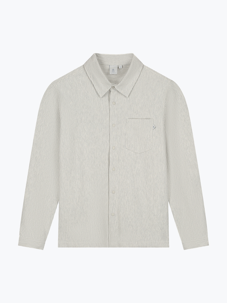 Law Of The Sea Law Of The Sea - Drip Structured Jersey Shirt Grey Melange - Overhemden - Heren Grijs Overhemden