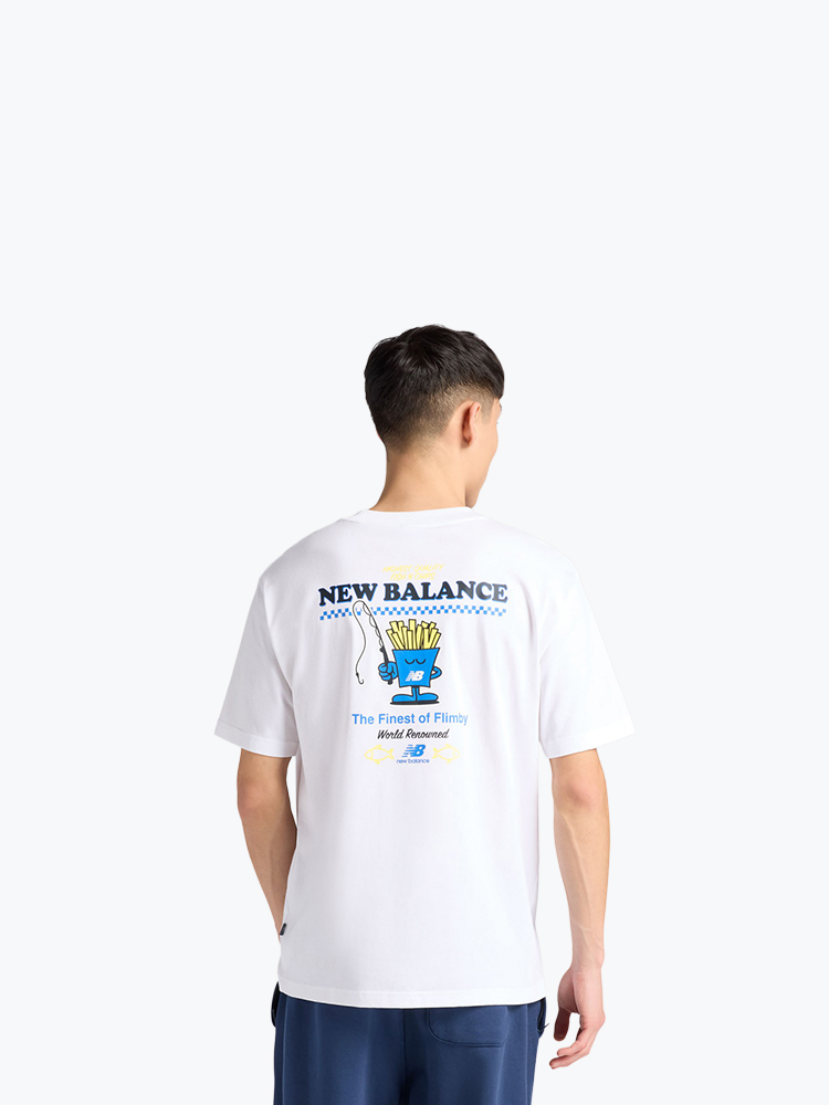 New Balance New Balance - Fish and Chips T-Shirt White - T-Shirts - Heren Wit T-Shirts