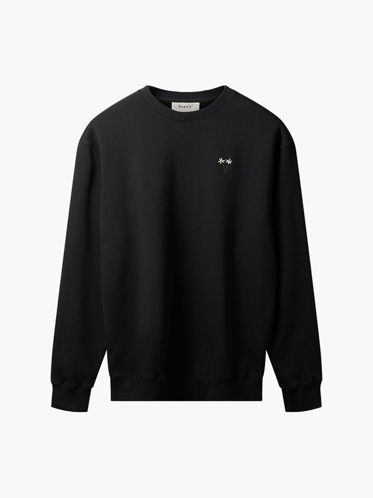Foret Forét - Posy Sweatshirt Black - Truien - Heren Zwart Truien