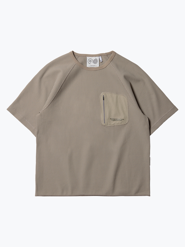 Purple Mountain Observatory Purple Mountain Observatory - Waffle SS Crew Concrete - T-Shirts - Heren Grijs T-Shirts