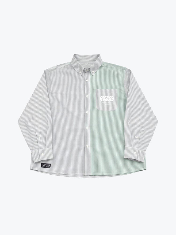 Nowadays Magazine Nowadays Magazine - Oxford Lightblue / Green - Overhemden - Heren Blauw Overhemden